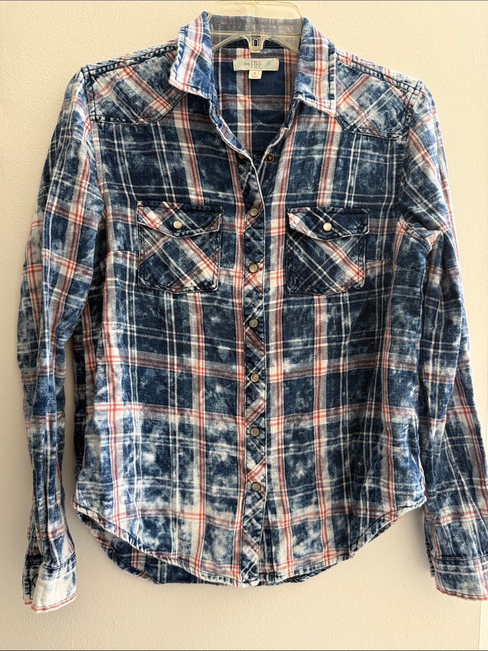 Love Fire Plaid Button-Front Shirt